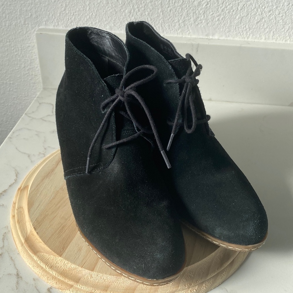 Franco Sarto Black Suede Booties